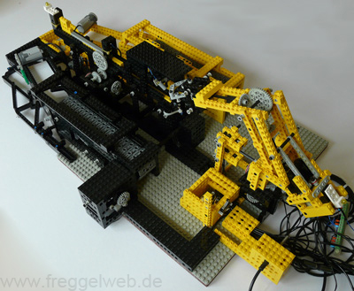 Steinsortierung mit Kran